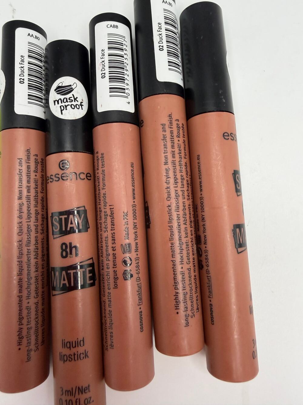 Essence Stay 8H Matte Liquid Lipstick 02 Duck Face Lot of 5 Nude 3ml
